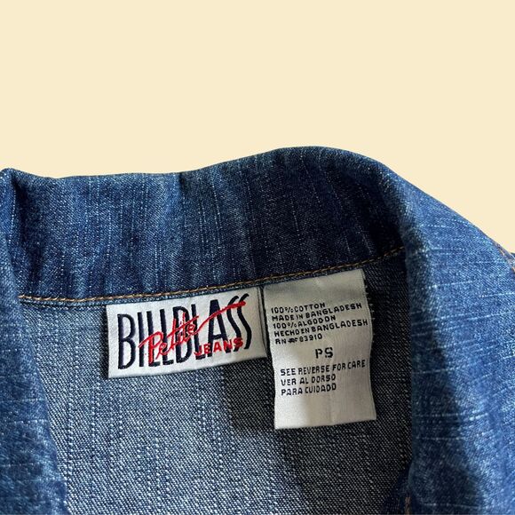 Vintage 90s denim button-down jacket by Bill Blass Petites, size petite small - Picture 6 of 10